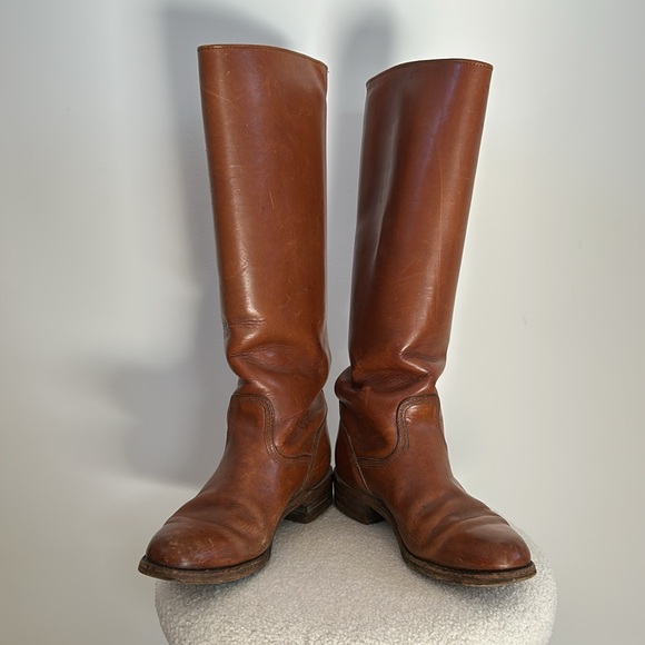 Frye True Vintage Tall Chestnut Brown Riding Boot  7 GVC - Picture 3 of 10